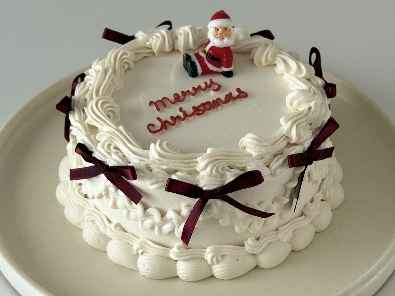 クリスマスショートケーキ（リボン）：直径12cm（3〜4人用）