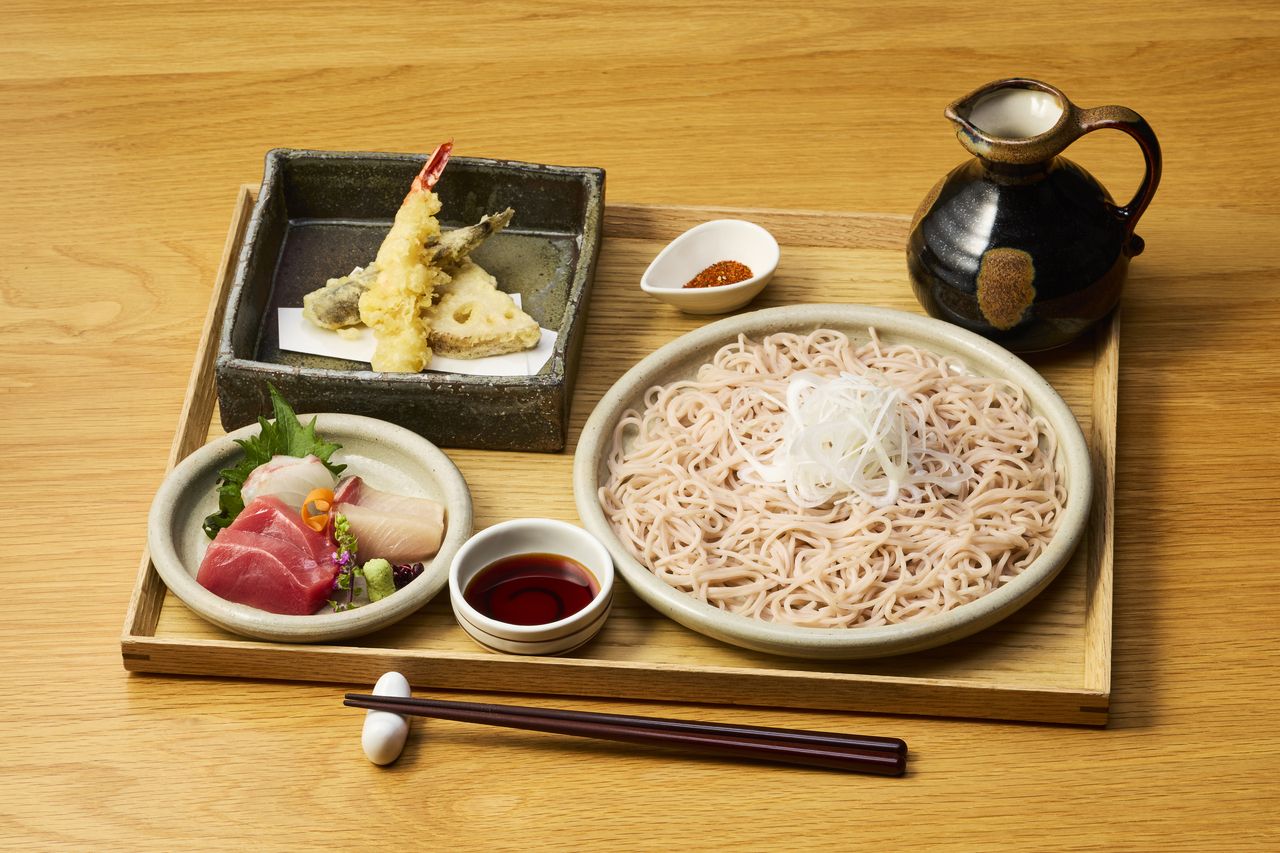 Seasonal Soba, Tempura & Sashimi Ozen 