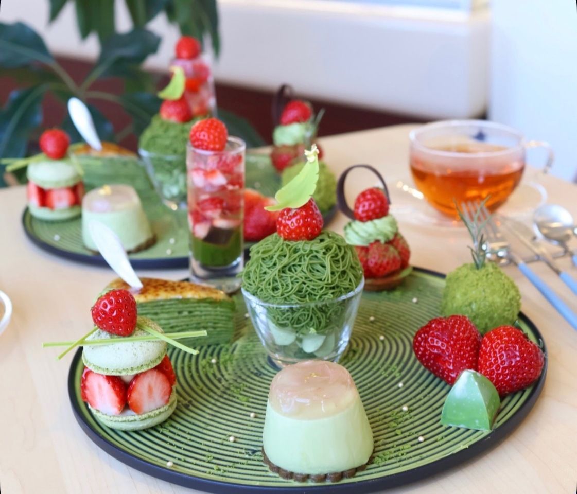 Matcha and Strawberry Afternoon Tea