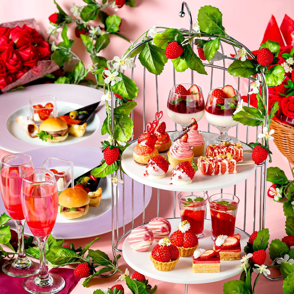 [Strawberry-themed Afternoon Tea ★ 2 hours] Strawberry sweets stand x Free coffee