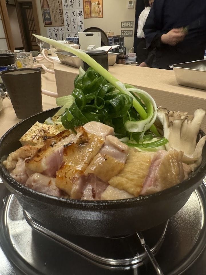 Hot pot and tempura course (chicken sukiyaki)
