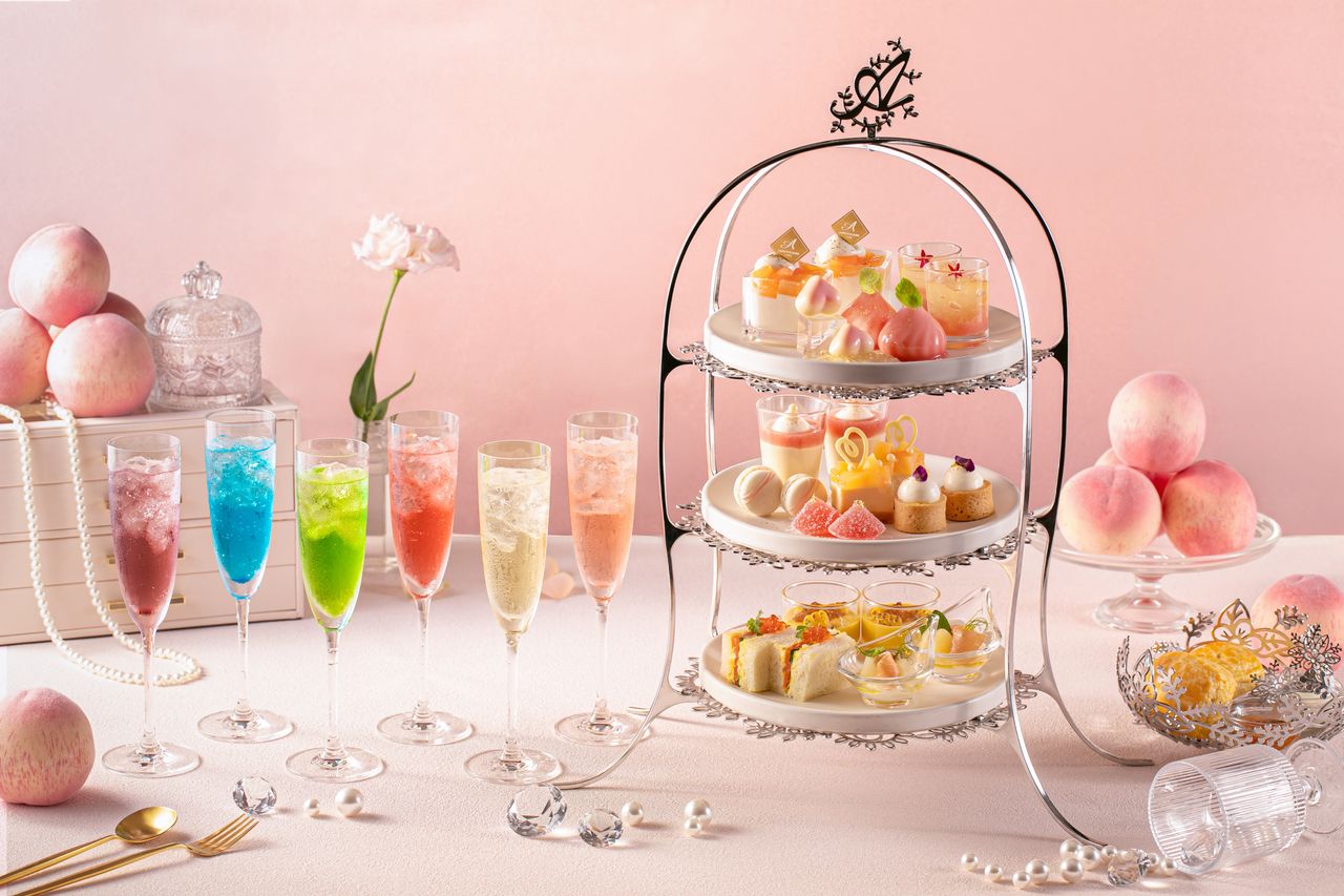 【7/15～】桃 Bijou アフタヌーンティー  (推し活ドリンク1杯付き)