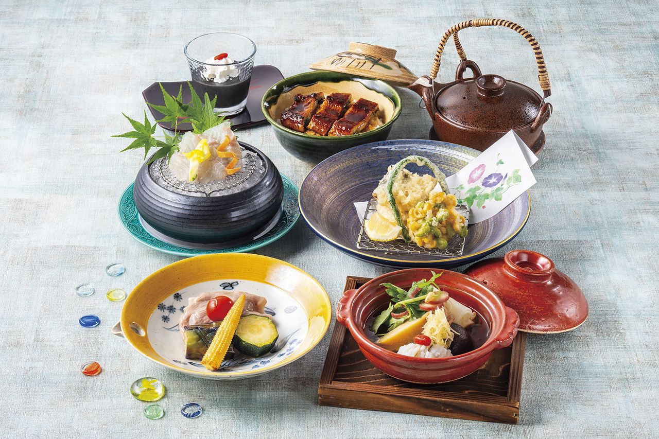 【8月】鱧と鮑の養生鍋御膳（ランチ）+抹茶葛餅付