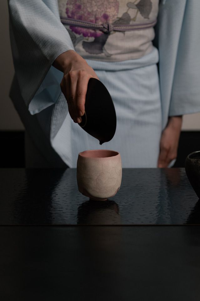 桃の立礼茶会