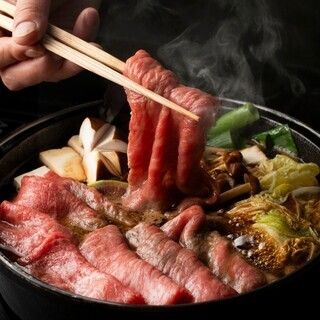 Two types of sukiyaki with frost
