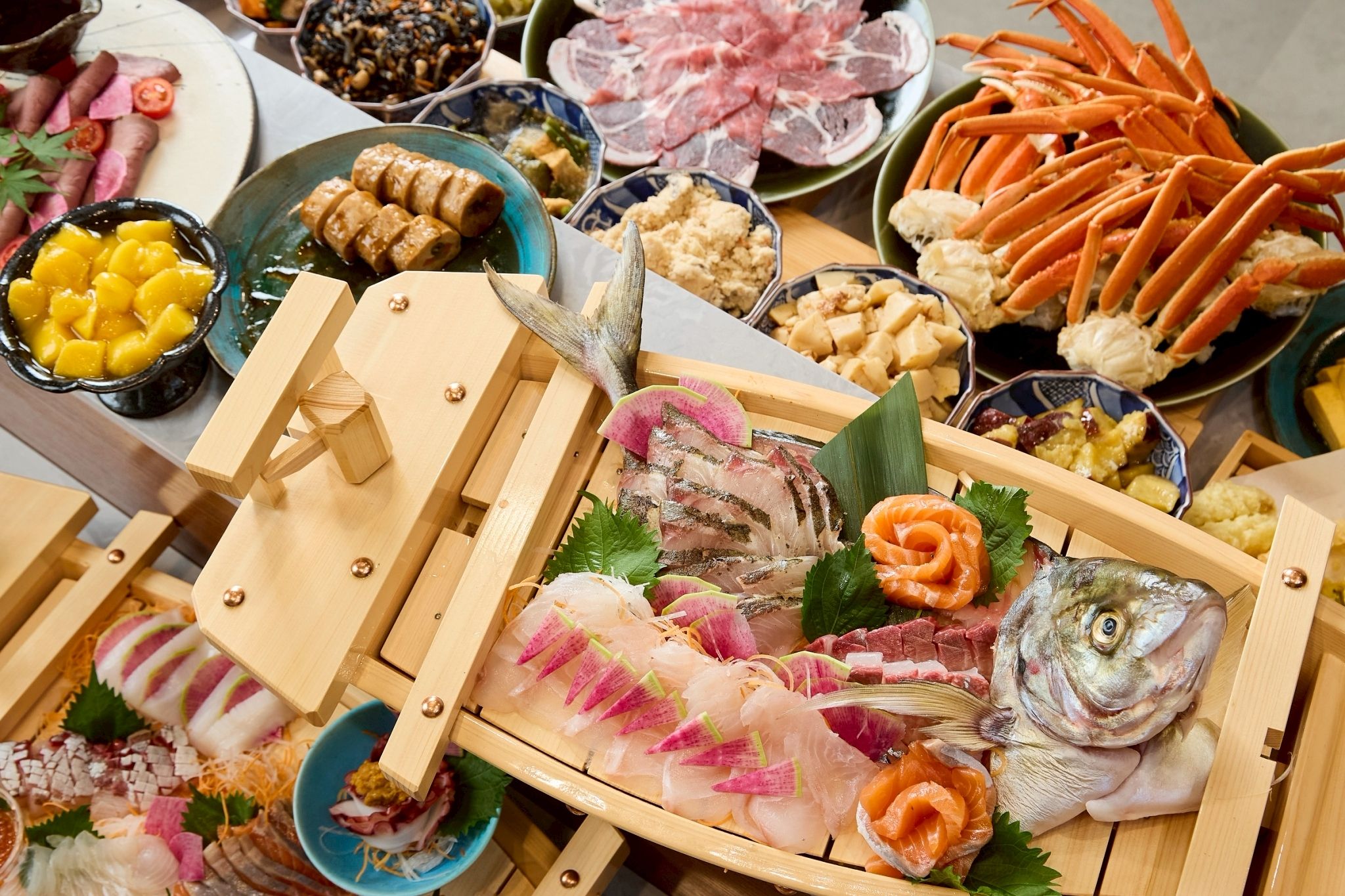 Crab, sushi, wagyu beef All you can eat Kaniya Maruhana Shinsaibashi