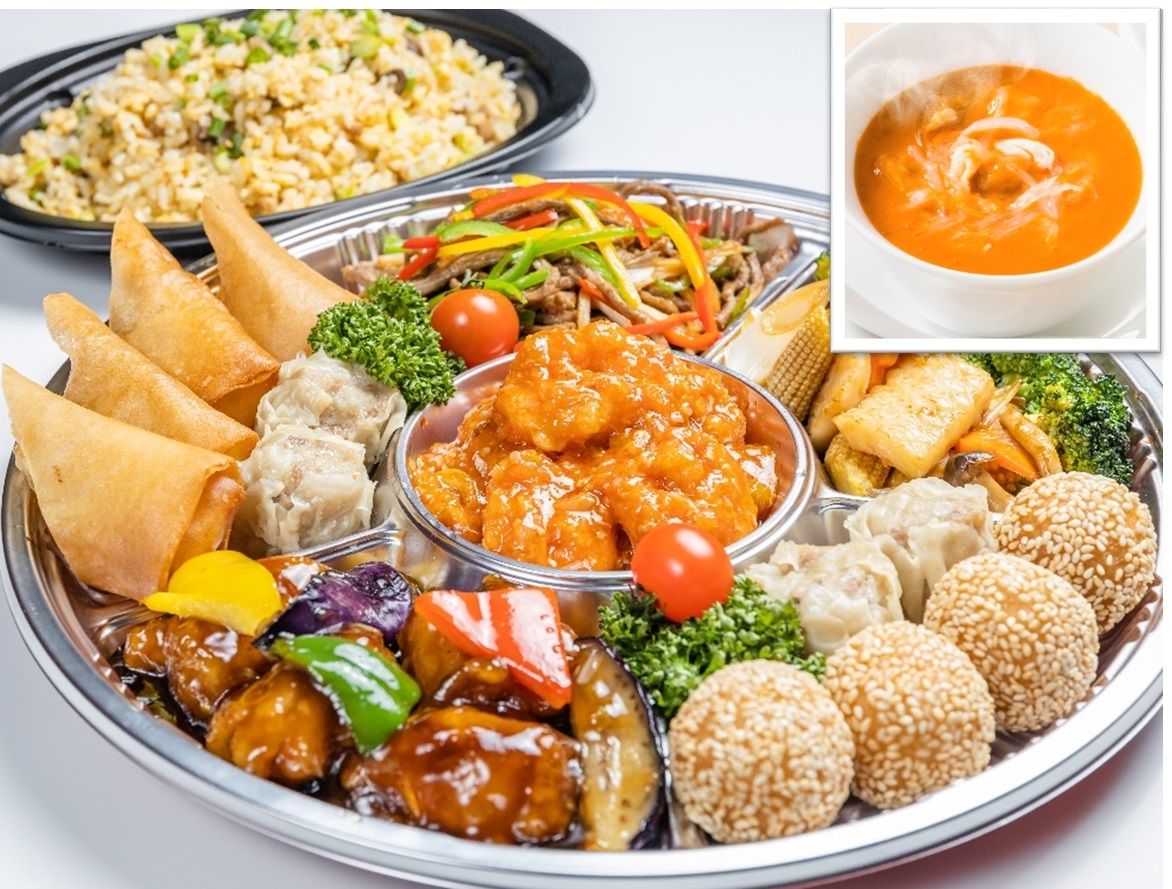 【テイクアウト】ファミリーパック≪竹≫五目炒飯（大盛り）＋ウニとフカヒレスープ(Mサイズ)付き