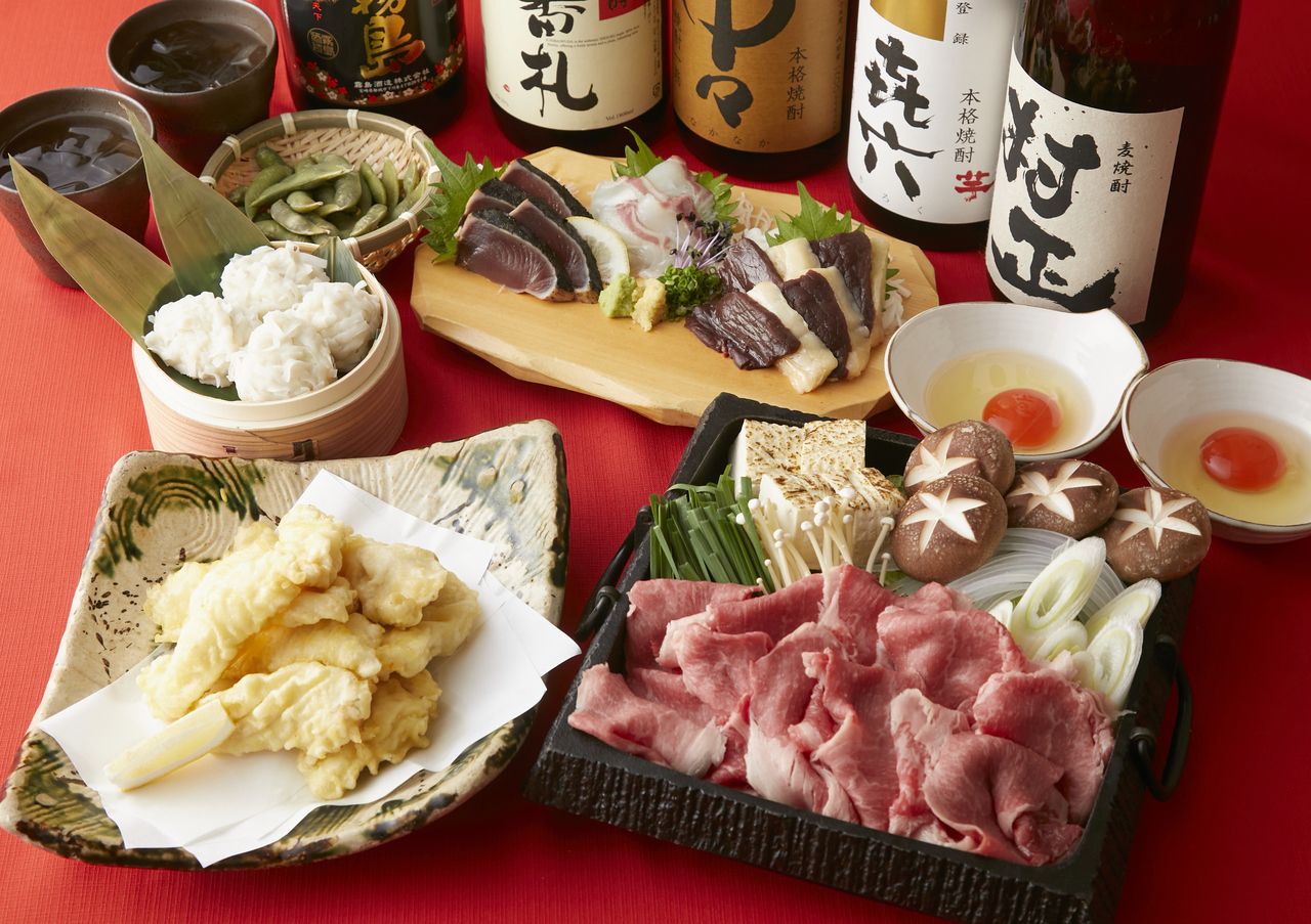 龍の玉子で食す！国産牛すき焼きコース【2H飲放付】7品6000円(税込)