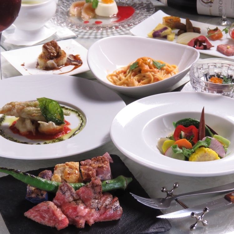 ☆Lunch☆ [Course C] A luxurious gluten-free special lunch course featuring Kameoka Wagyu beef and fish from Kochi Prefecture