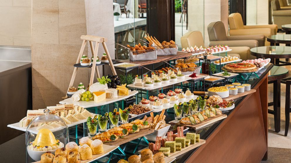 Festive English Afternoon Tea Buffet with Carving Station & Seafood on Ice