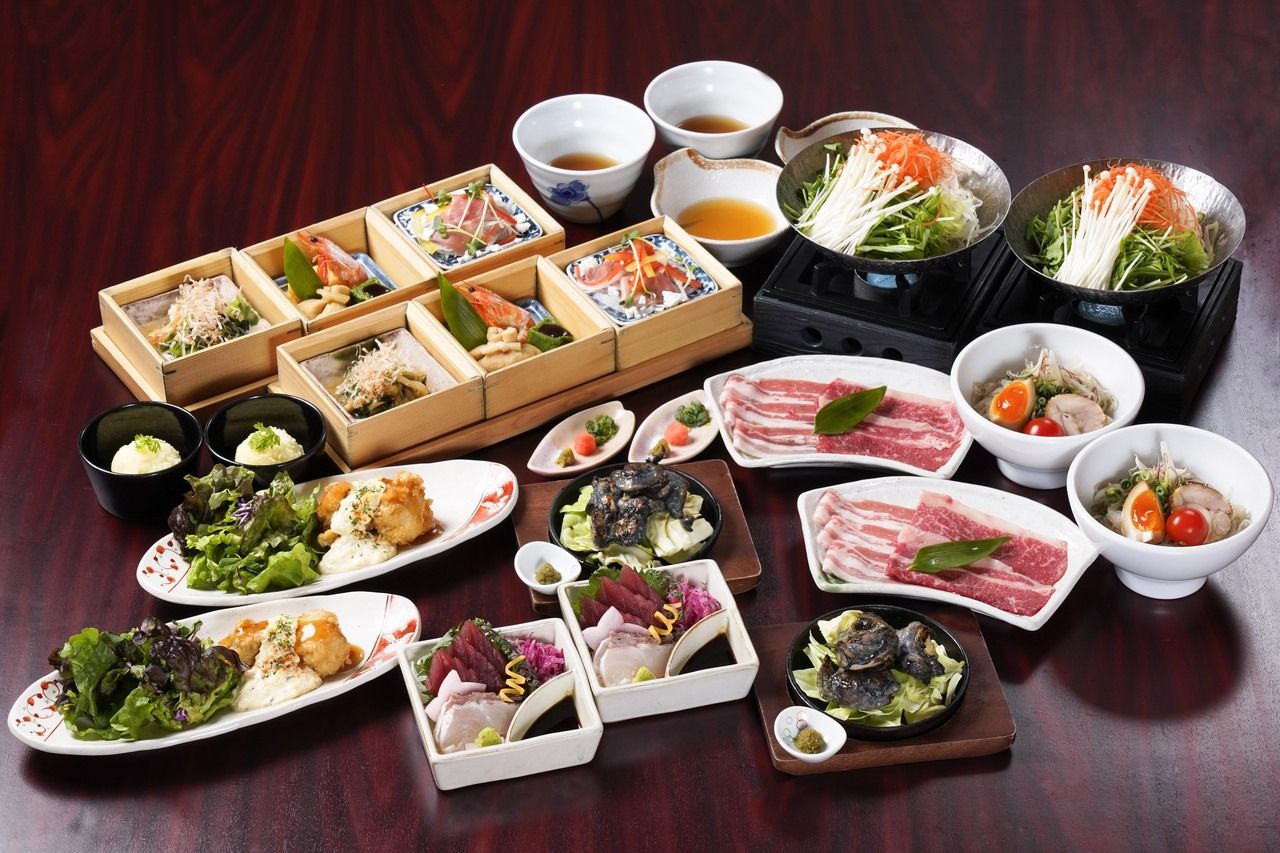 【てげ得プラン！】宮崎三昧しゃぶしゃぶコース（メインはしゃぶしゃぶ）【スーパープレミアム１２０分飲み放題付き！】全9品7,000円！