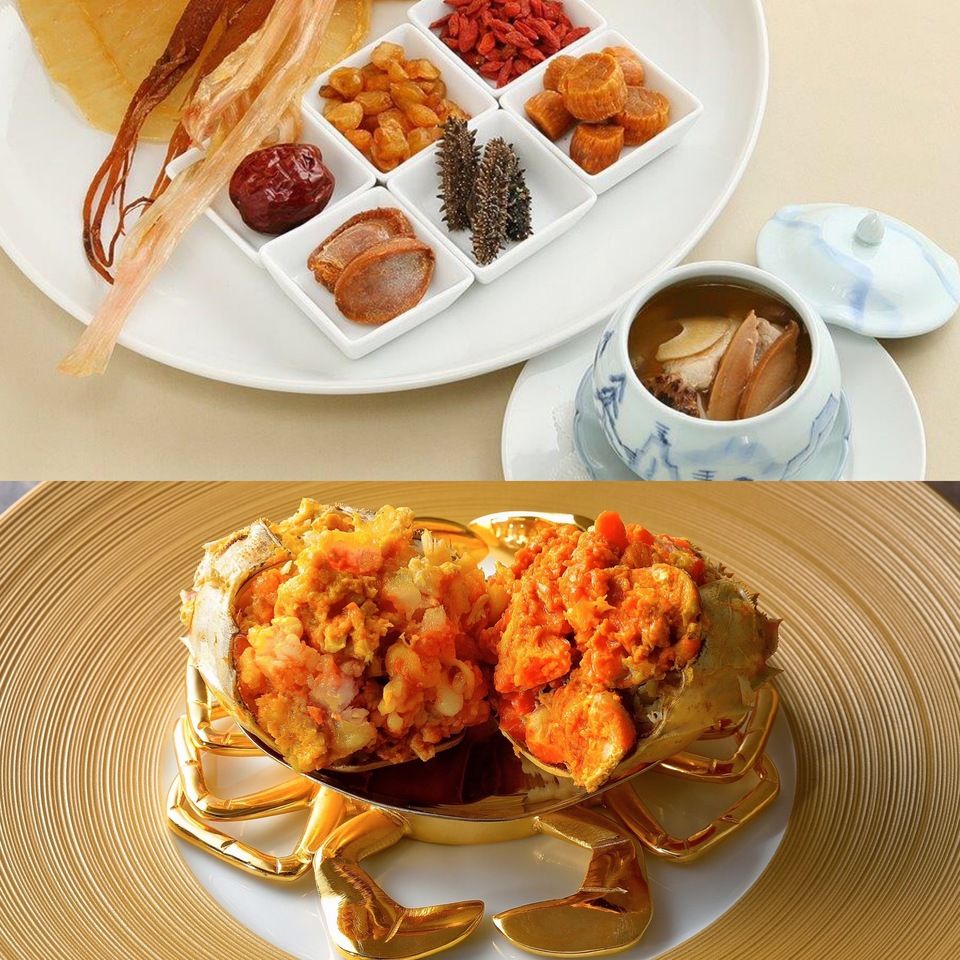 (Lunch & Dinner) [Shanghai Crab × Buddha Jumps Over the Wall] Drunken Crab · Double Whole-Steamed Shanghai Crab Tasting · Show‑stopping Soup · Shark‑fin Hot Pot with Maojika Shark Tail Fin · Yamagata Beef A5 Fillet Steak — The Ultimate Premium Chinese Dinner