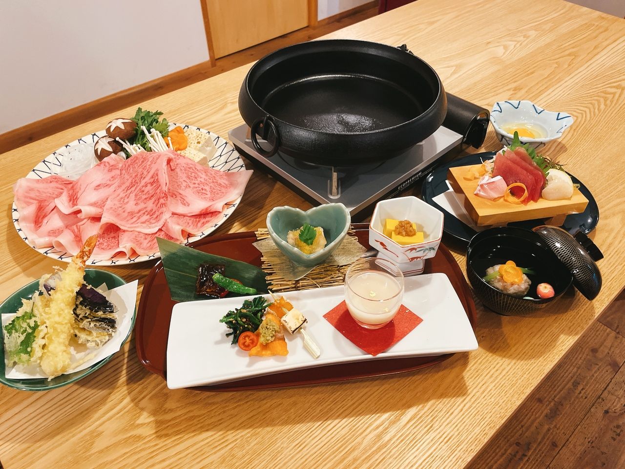 Premium Shinshu beef sukiyaki course