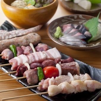 料理のみ★初夏のはかた地どり＆創作串焼き満喫コース4000円