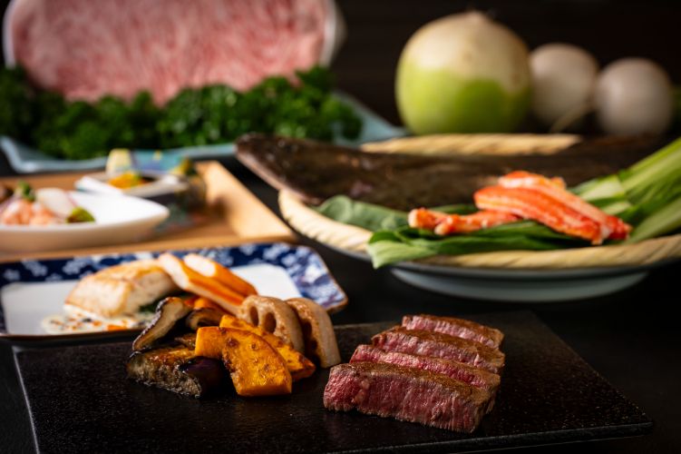 [Members-only plan] Teppanyaki course featuring domestic flounder, snow crab, and Japanese Black beef