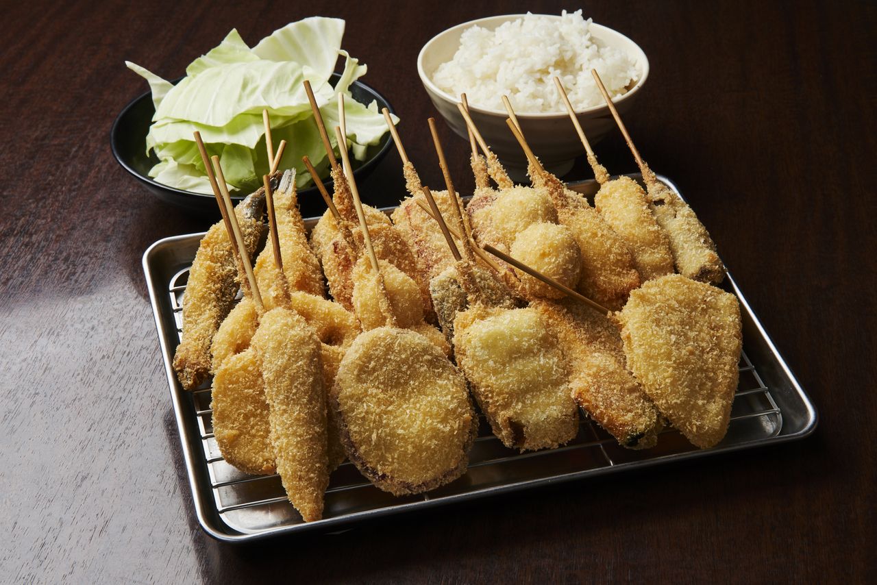 90-minute all-you-can-eat kushikatsu course: 