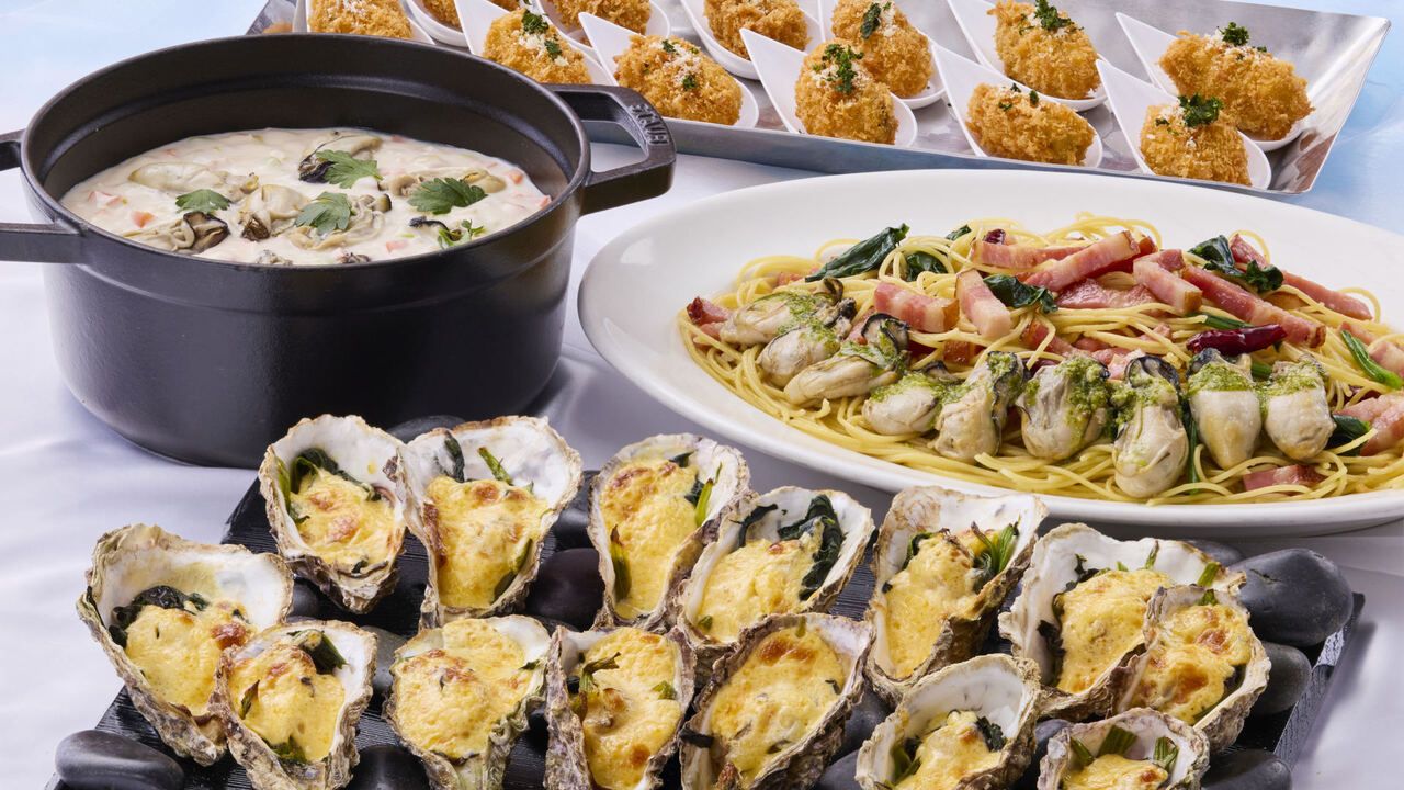 【ネット予約不可 / 電話予約のみ】イタリア「オステリア」風 カジュアルランチブッフェと牡蠣料理