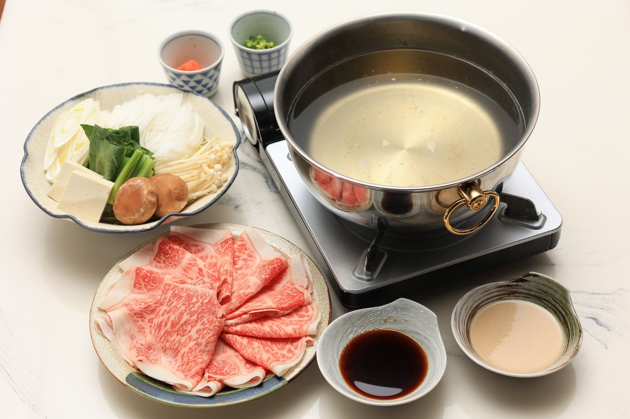 Marutomi beef shabu-shabu course