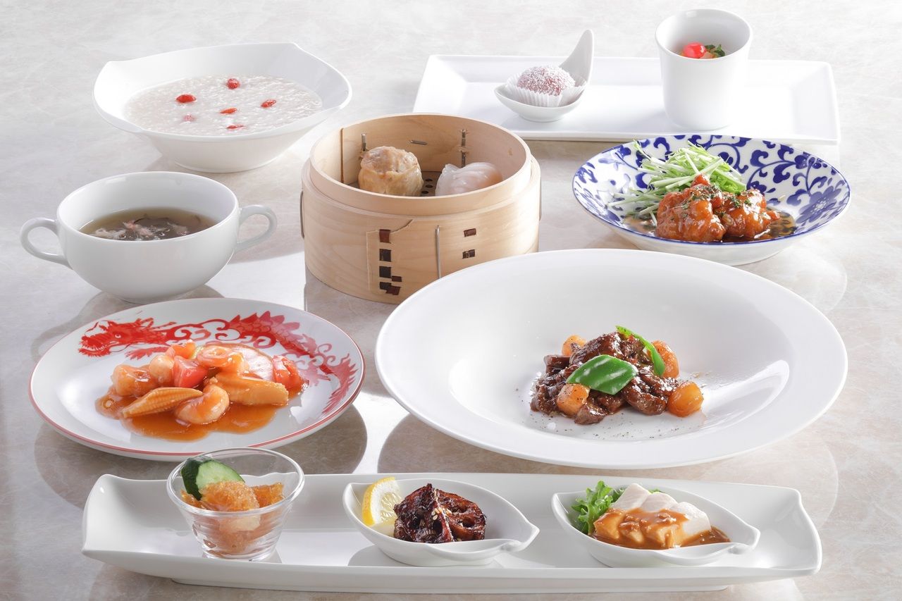 ＜美麗茶膳／ランチ＞前菜、炒め、中国粥＋デザート2種など全8品＋スパークリングワイン含むワンドリンク（～2/28）