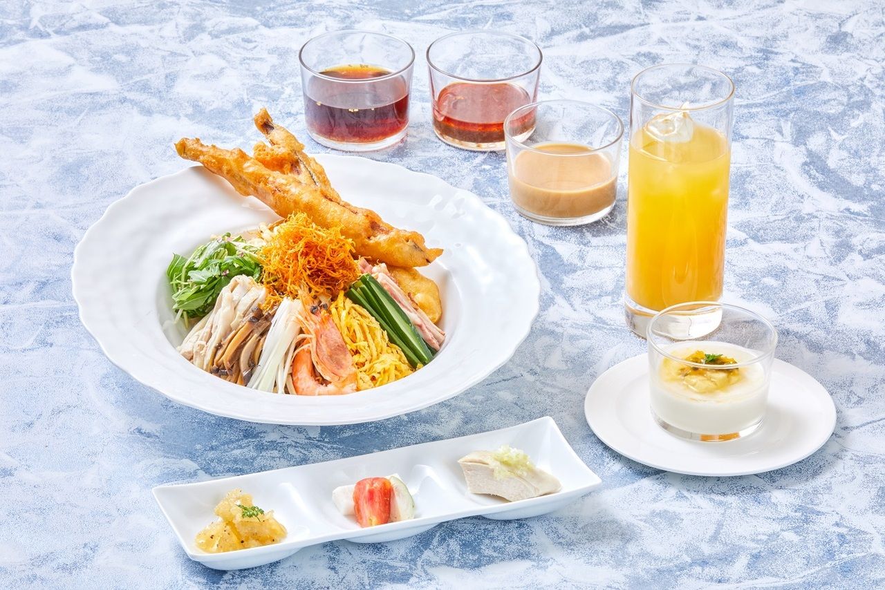 [Lunch Only] Mixed Vegetable Cold Noodle Set (Includes Appetizer, Dessert, and Soft Drink)