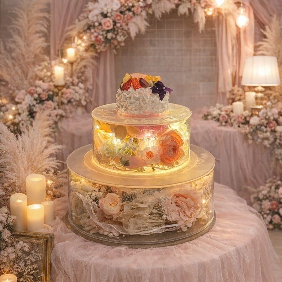 [BD] Enjoy a fantastical aquarium setting with a stylish luminous cake! A popular course meal featuring 8 dishes in 5 courses, including "Grilled Beef Skirt Steak & Churrasco Chicken Thigh as the Double Main Course, plus Cheese Risotto" 