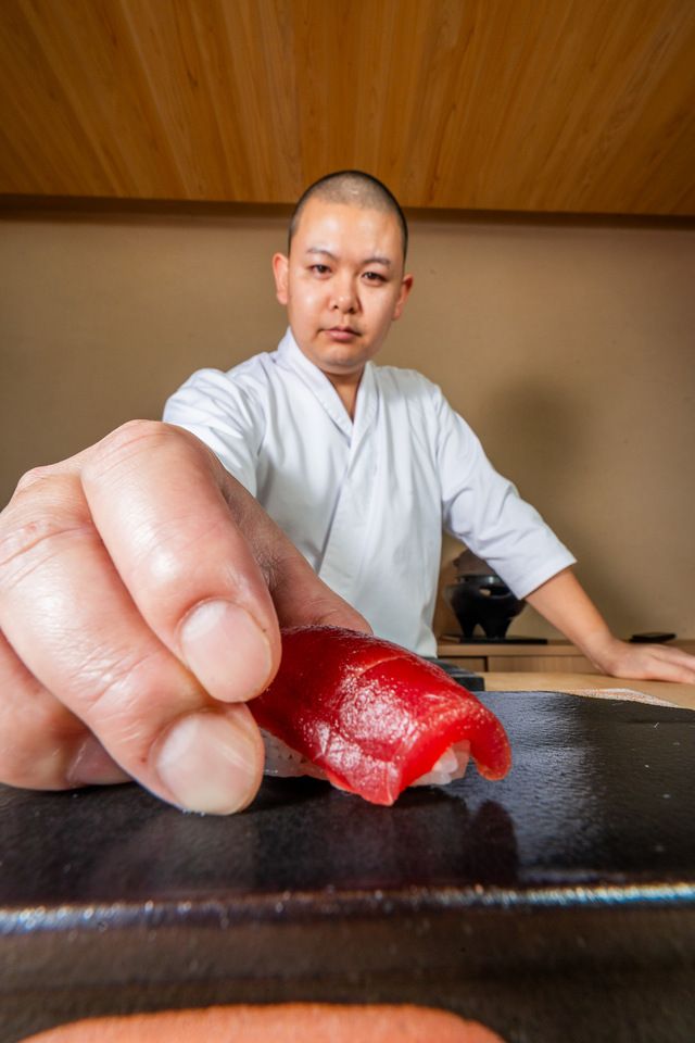 Sushi and pufferfish course