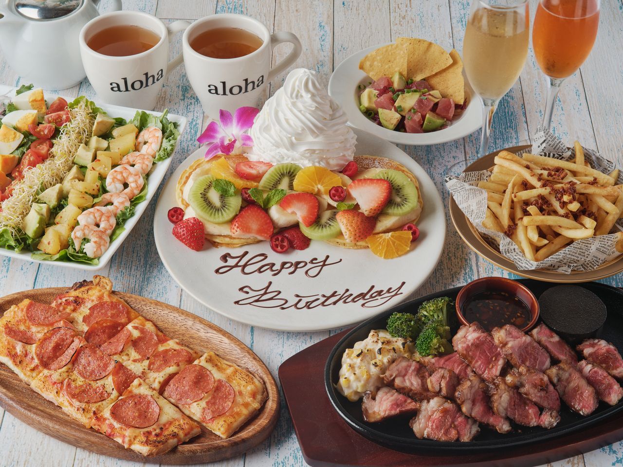 【誕生日・記念日に】Hawaiian Anniversaryコース☆メッセージプレート付き☆