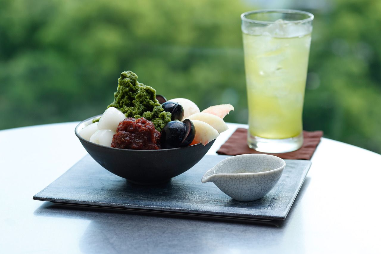 Fruit Anmitsu 　Wasanbon agar jelly ＆ ice cream ,matcha granite (90-min. seating)
