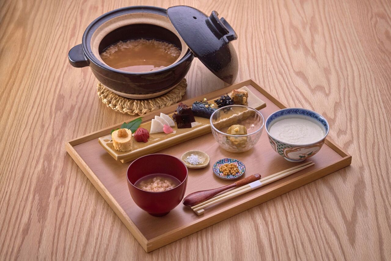 Kaga stick Hojicha porridge set 9:00～