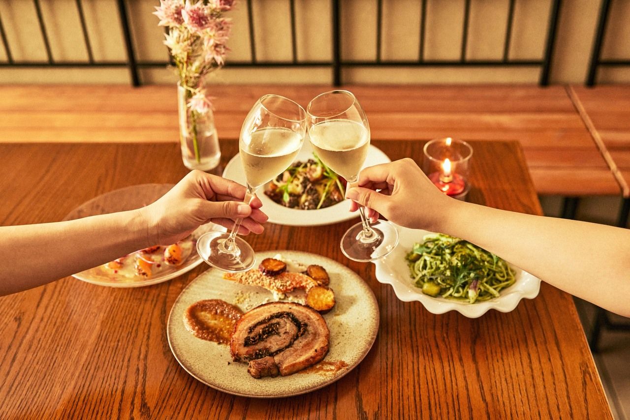【Terrace guarantee】Includes a welcome drink. Autumn Dinner Course with curd　Savor Freshly Made Cheese and Autumn in Kyoto